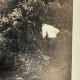 Thickly Atmospheric Open Water Baptism Scene with Curious Third Man in the Brush, 1920s Snapshot