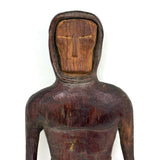 Striking (and Muscular!) Carved Monk with Very Delicate Belt and Dangling Cross