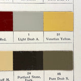 Masury's "Railroad" Ready-Made Colors, Beautiful Tri-fold Color Sample Card, c. 1900