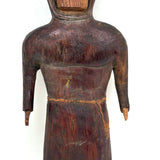 Striking (and Muscular!) Carved Monk with Very Delicate Belt and Dangling Cross