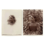 Partial and in Full, Pair of Photos of Lovely Young Woman in Printed Dress