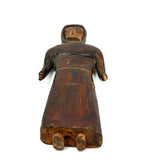 Striking (and Muscular!) Carved Monk with Very Delicate Belt and Dangling Cross