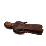 Striking (and Muscular!) Carved Monk with Very Delicate Belt and Dangling Cross