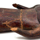 Striking (and Muscular!) Carved Monk with Very Delicate Belt and Dangling Cross