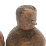 Pair of Diminuitive Old Carved Marionette Heads