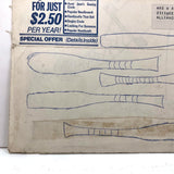 Daggers! Vintage Lewis Smith (1907-18988) Ink Drawing (with Baseball Bats on Reverse)