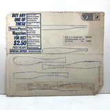 Daggers! Vintage Lewis Smith (1907-18988) Ink Drawing (with Baseball Bats on Reverse)