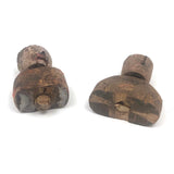 Pair of Diminuitive Old Carved Marionette Heads