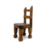 Charming Old Miniature Folk Chair Carved from Early Clothes Pins
