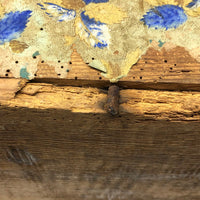 Early-Mid 19th C. Wallpapered Domed Trunk with Fantastic Blue and Newspaper Interior