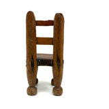 Charming Old Miniature Folk Chair Carved from Early Clothes Pins