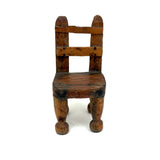 Charming Old Miniature Folk Chair Carved from Early Clothes Pins