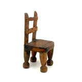 Charming Old Miniature Folk Chair Carved from Early Clothes Pins