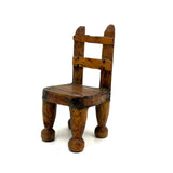 Charming Old Miniature Folk Chair Carved from Early Clothes Pins