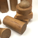 Lovely Antique Wooden Blocks, Assorted Including Many Geometic Solids