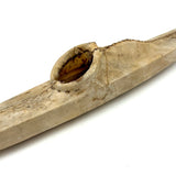 Unmanned Inuit Hide Over Wood Frame, Sinew Stitched Model Kayak, 12 Inches