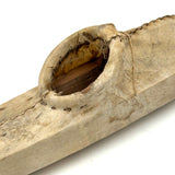 Unmanned Inuit Hide Over Wood Frame, Sinew Stitched Model Kayak, 12 Inches