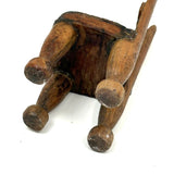 Charming Old Miniature Folk Chair Carved from Early Clothes Pins