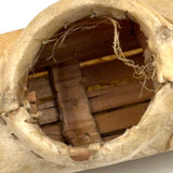 Unmanned Inuit Hide Over Wood Frame, Sinew Stitched Model Kayak, 12 Inches