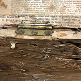 Early-Mid 19th C. Wallpapered Domed Trunk with Fantastic Blue and Newspaper Interior