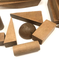 Lovely Antique Wooden Blocks, Assorted Including Many Geometic Solids