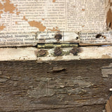 Early-Mid 19th C. Wallpapered Domed Trunk with Fantastic Blue and Newspaper Interior