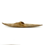 Unmanned Inuit Hide Over Wood Frame, Sinew Stitched Model Kayak, 12 Inches