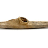 Unmanned Inuit Hide Over Wood Frame, Sinew Stitched Model Kayak, 12 Inches