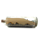 Early 20th Century Folk Art Ship in Mohan Meakin Bottle with Bridge, Houses and (Real) Rocky Shore