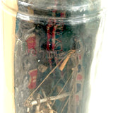Early 20th Century Folk Art Ship in Mohan Meakin Bottle with Bridge, Houses and (Real) Rocky Shore