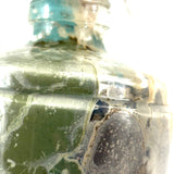 Early 20th Century Folk Art Ship in Mohan Meakin Bottle with Bridge, Houses and (Real) Rocky Shore