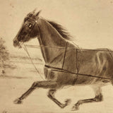 19th C. Cabinet Card Photo by Frank Henry Price with Hand-drawn Horse and Carriage