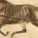 19th C. Cabinet Card Photo by Frank Henry Price with Hand-drawn Horse and Carriage