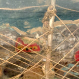 Early 20th Century Folk Art Ship in Mohan Meakin Bottle with Bridge, Houses and (Real) Rocky Shore