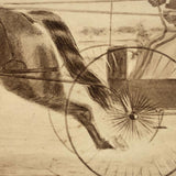 19th C. Cabinet Card Photo by Frank Henry Price with Hand-drawn Horse and Carriage