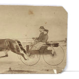 19th C. Cabinet Card Photo by Frank Henry Price with Hand-drawn Horse and Carriage