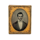 Handsome Gentleman in Formal Attire, c. 1860s Ninth Plate Ambrotype In Foil Wrap