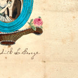To Miss Judith George, Delightful c. 1830s Handmade Valentine with Webbed Paper Ring