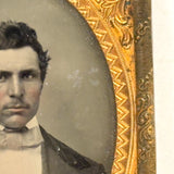 Handsome Gentleman in Formal Attire, c. 1860s Ninth Plate Ambrotype In Foil Wrap