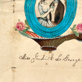 To Miss Judith George, Delightful c. 1830s Handmade Valentine with Webbed Paper Ring