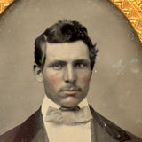 Handsome Gentleman in Formal Attire, c. 1860s Ninth Plate Ambrotype In Foil Wrap