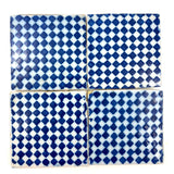 19th Century French Pas de Calais Hand-painted Blue and White Tiles - Mixed Set of Nine