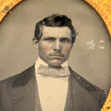 Handsome Gentleman in Formal Attire, c. 1860s Ninth Plate Ambrotype In Foil Wrap