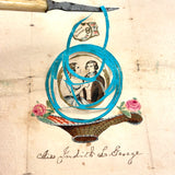 To Miss Judith George, Delightful c. 1830s Handmade Valentine with Webbed Paper Ring