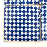 19th Century French Pas de Calais Hand-painted Blue and White Tiles - Mixed Set of Nine