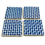 19th Century French Pas de Calais Hand-painted Blue and White Tiles - Mixed Set of Nine