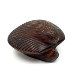 (Feels One Part Treen, One Part Tramp)  Earlier 20th Century Carved Wooden Clam Shaped Box, Believed Japanese