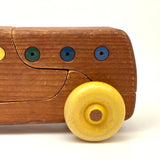 Excellent 1982 Colorful Wooden Puzzle Bus, LS Ruth, Guilford, CT