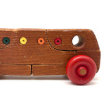 Excellent 1982 Colorful Wooden Puzzle Bus, LS Ruth, Guilford, CT