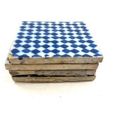 19th Century French Pas de Calais Hand-painted Blue and White Tiles - Mixed Set of Nine